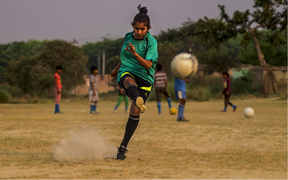 Football is used as an icebreaker to negotiate opportunities for young girls. INDIA (c)AKHAND JYOTI EYE HOSPITAL