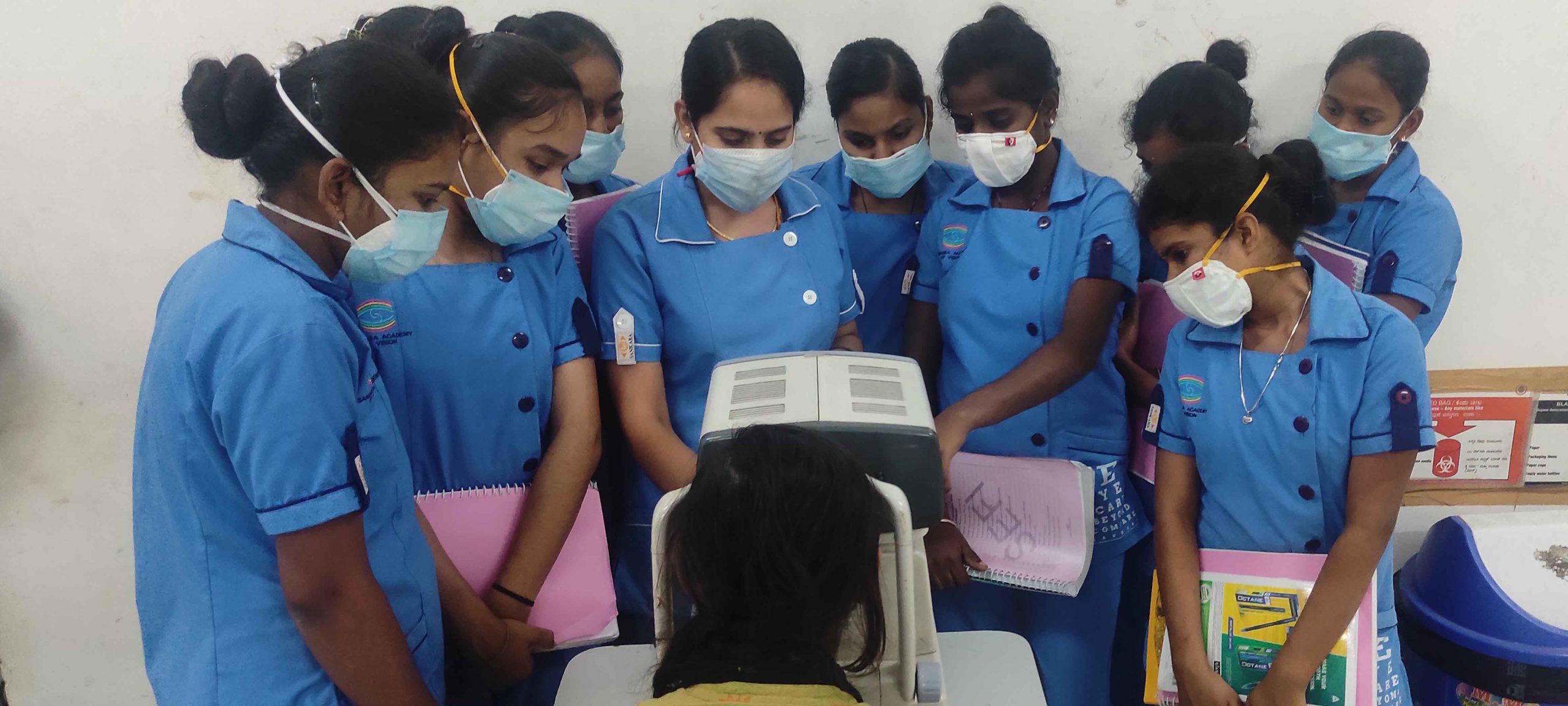 Equipment training to a group of Mission Saksham (AOP) students at L.V. Prasad Eye Institute Hyderabad.